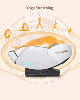 RELX Massage Chair Full Body, 20 Modes Zero Gravity SL-Track Shiatsu Massage Chair Built-in Heat System, Airbag Massage with Body Scan, Deep Yoga Stretch, Calfrest Extension and AI Control(White) RELX