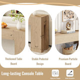Epecoya Extra Long Sofa Console Table for Entryway Living Room, 79-Inch Farmhouse Wood Behind Couch Table, Rectangular Accent Console with Wooden Double Base for Hallway Foyer Entrance, Light Oak Epecoya