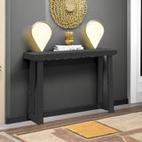 Plank+Beam Solid Wood Console Table, 46.25 Inch, Sofa Table, Narrow Entryway Table for Hallway, Behind The Couch, Living Room, Foyer, Easy Assembly, Black Plank+Beam