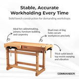 Sjobergs Elite 1500 Beech Wood Workbench, Includes Dual Vises, Bench Dog Holes and Modular Accessories, Perfect Table for Woodworkers, DIYers & Garage Storage (SJO-33246) Sjobergs