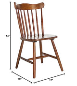 SAFAVIEH Home Collection Reeves Farmhouse Walnut Brown Spindle Back Living Room Accent Dining Chair SAFAVIEH