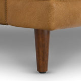 SIMPLIHOME Livingston 90-inch Wide Sofa in Sienna Top Grain Genuine Leather, Handcrafted Mid-Century Modern Couch for Living Room, Large 3-Seater with Feather-Wrapped Cushions and Solid Wood Frame SIMPLIHOME