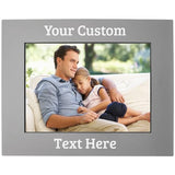 Personalized Add Your Custom Text Engraved Anodized Aluminum Hanging/Tabletop Personalized Group Family Photo Picture Gray Frame (4x6-inch Horizontal) CustomGiftsNow