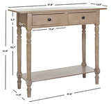 SAFAVIEH Home Collection – Rosemary Vintage Grey Console Table with Drawers & Shelf, Classic Contemporary Storage Console, Turned Leg Design (AMH5705A) SAFAVIEH