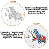 GLTAYLMY 3 Sets Embroidery Kit for Beginners Needlepoint Cross Stitch Kits for Adults,Stitch Learning DIY Kit with Easy Instruction,Stamped Bird Embroidery Patterns,Hoop,Threads,Sewing Hobby