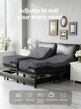 Ciays NS0 Queen Adjustable Bed Base - Smart Dual Motor Bed Frame with Wireless Remote, 3-Min Assembly, Zero Gravity & Anti-Snore Modes, Under Bed Lighting, 4 USB Ports Ciays
