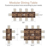 Tribesigns Square Dining Table Set of 6, 31.5" Farmhouse Dinner Table with Metal Base, Wood Kitchen Table for Dining Room, Small Space, Apartment, Rustic Brown & Black Tribesigns