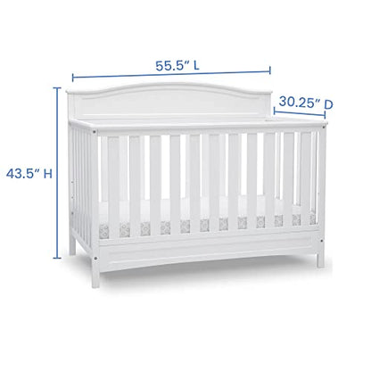 Delta Children Emery 4-in-1 Convertible Baby Crib - Greenguard Gold Certified, White - WoodArtSupply