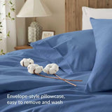 DCSKY Full Duvet Cover Set, 100% Egyptian Cotton, 1600 Thread Count, Ultra Soft & Breathable Luxury Bedding with Zipper Closure & Corner Ties, 3PCS(Navy Blue, 80''x90'') DCSKY