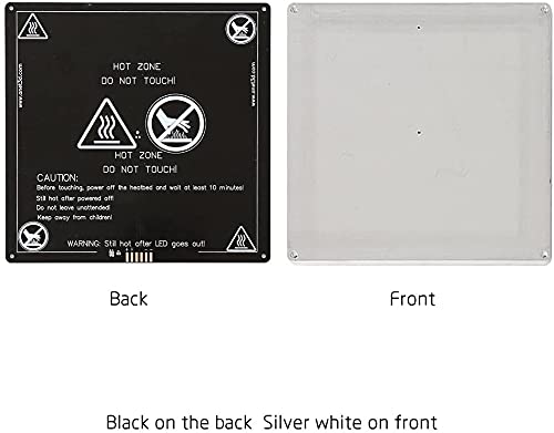 Aluminum MK2 MK3 12V Heated Bed Hotbed Upgrade with Hotbed Wire Cable Line for Anet A8 A6 3D Printer, Black 220x220mm WoodArtSupply