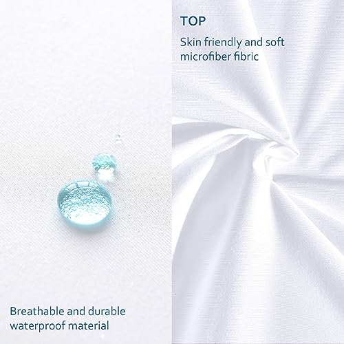 Moonsea Waterproof Mattress Protector Full Size,Mattress Cover Protector, Smooth Top Mattress Protector for Kids, Breathable Skin Friendly and Noiseless Fitted Sheet,Full Size,Polyester Moonsea