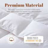 Cosybay Full Size Feather Down Fiber Comforter - Ultra Soft 100% Cotton Duvet Insert, All Season Hotel Luxury Bedding with Corner Tabs, 82"x86" White Cosybay