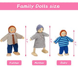 Giant bean Wooden Dollhouse 2.6 feet High with Elevator, Doorbell, Light,15 Pieces Furnitures and 3 Dolls, Toy Gift for Girls Ages 3-7+ Giant bean