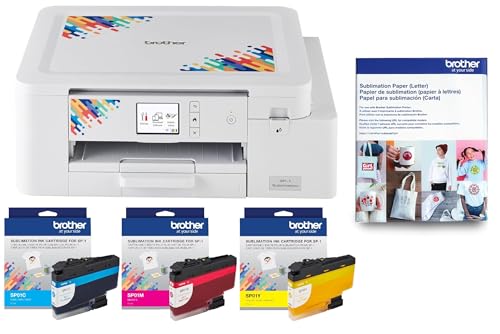 Brother Sublimation Printer, Color Ink Cartridge Set and 100 Sheets Sublimation Paper