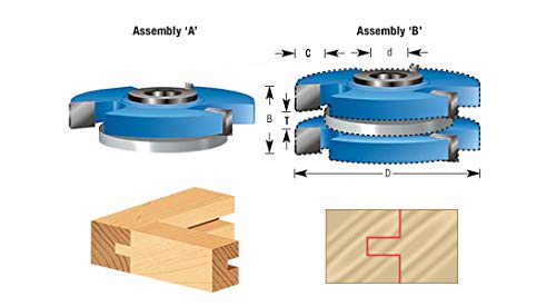 Amana Tool - SC577 Carbide Tipped 3-Wing Tongue & Groove Reversible Stile & Rail 2-13/32 x Amana Tool