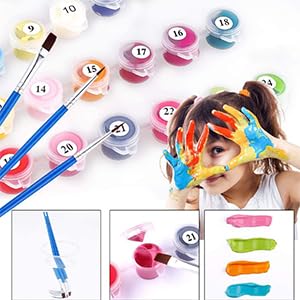 Framed Paint by Numbers Kits for Kids- Number Painting DIY Craft Kits - 16x12 Inch Acrylic Oil Painting On Canvas with Framed - Painting Set for Kids & Beginner & Adult, Colorful Sea Turtle Tookeen