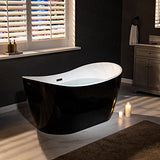 WOODBRIDGE 59" Acrylic Freestanding Bathtub Contemporary Soaking Tub, Black Acrylic(Matte Black Drain/Overflow),BTA1816-MB WOODBRIDGE