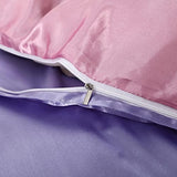 Feelyou Reversible Purple Pink Silk Like Satin Bedding Set Twin Duvet Cover Set Luxury Soft Comforter Cover Bedroom Decor Chic Luxurious Silky Bedspread Cover Zipper (1 Duvet Cover + 1 Pillow Case) Feelyou