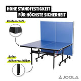 JOOLA Inside 15 - Professional MDF Indoor Table Tennis Table with Quick Clamp Ping Pong Net and Post Set - 10 Minute Easy Assembly - Ping Pong Table with Single Player Playback Mode JOOLA