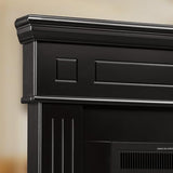 43.31 Inch Corner Fireplace TV Stand with Mantel - Electric Fireplace Heater, Wooden Entertainment Center, Adjustable LED Flame, Freestanding (750W/1500W),Corner Black ZAFRO