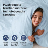 Duvet Cover Twin/Twin XL Size - Extra Soft Twin/Twin XL Size Duvet Cover - Breathable, Easy Care and Fade Free with Zipper Closures & Ties - 68" x 90" Inches - (Light Blue) Comforter Not Included CGK Unlimited