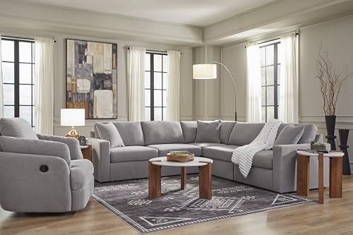 Signature Design by Ashley Modmax Contemporary Indoor Upholstered Press-Back Rocker Swivel Glider Recliner with Hidden Storages, Light Gray Signature Design by Ashley