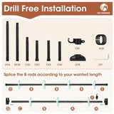SUNALLY Room Divider Curtain Rod, No Drilling Wall Divider for Room Separation, 4-10ft(H) 28-171inch(W) Adjustable Heavy Duty Partition Space Separator Freestanding Tension Curtain Stand, Black SUNALLY
