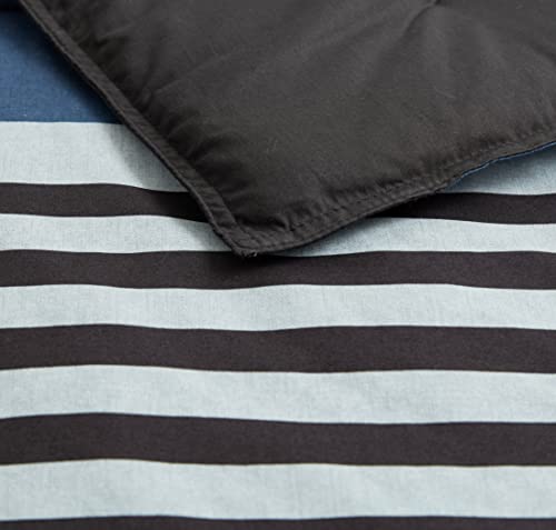 Nautica - Twin Duvet Cover Set, Cotton Reversible Bedding with Matching Sham, Casual Home Decor (Rendon Charcoal, Twin) Nautica