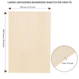 6 Pack Basswood Sheets for Crafts 12"x18"x1/8", 3mm Thick Plywood Sheets Board for Craft, Unfinished Wood Sheet for Laser Cutting & Engraving, Wood Burining, Painting, Staining，Architectural Model PONGJA