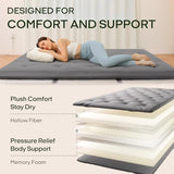 ZonLi Japanese Floor Futon Mattress Twin Size 75"x 39", 100% Cotton Cover 2.5'' Thicken Tatami Mattress, Foldable Sleeping Pad, Portable Dormitory Tatami Mat (Grey) ZonLi