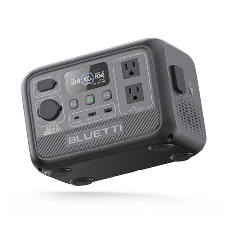 BLUETTI Portable Power Station AC2A, 204Wh LiFePO4 Battery Backup w/ 2 300W (600W Power Lifting) AC Outlets, Recharge from 0-80% in 45 Min., Solar Generator for Outdoor Camping (Solar Panel Optional) BLUETTI