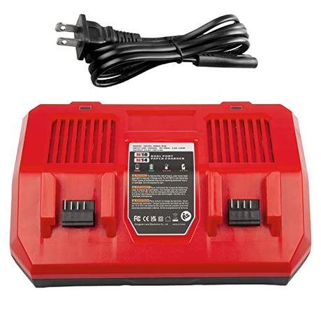 Dual Battery Charger Replace for M18 Milwaukee 6A Rapid Lithium Charger to Charge 14.4V-18V XC Lithium-ion Battery 48-59-1890 48-59-1812 48-11-1850 48-11-1820 48-11-1835 48-59-1802 Fancy Buying