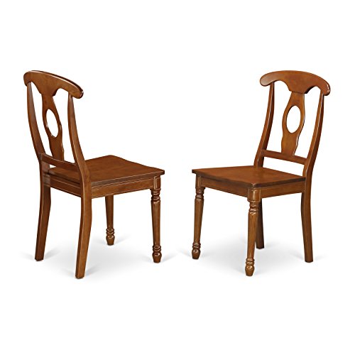 East West Furniture PONA7-SBR-W 7 Piece Kitchen Table Set Consist of an Oval Dining Table with Butterfly Leaf and 6 Dining Chairs, 42x60 Inch, Saddle Brown East West Furniture