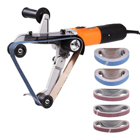 VEVOR Pipe Tube Polisher Sander, 1000W Pipe Belt Sander with 6 Variable Speeds 1100-3200rpm, Professional Belt Sander Grinding Machine with 100PCS VEVOR