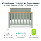 DaVinci Shea 4-in-1 Convertible Crib in Light Sage and Honey, GREENGUARD Gold Certified DaVinci