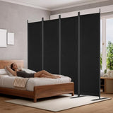 Yettsoy Room Divider 6FT Tall Folding Privacy Partition Screen, 88'' W Portable Wall Divider for Room Separation, Freestanding 4 Panel Room Divider Panel Privacy Screen for Dorm Studio Office, Black Yettsoy