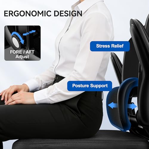ALLGOD Ergonomic Office Chair, Breathable Mesh Ergonomic Desk Chair with Adjustable Lumbar Support, Flip-up Armrests, Computer Chairs Comfortable for Home, Office, Work, 300lbs, Black ALLGOD