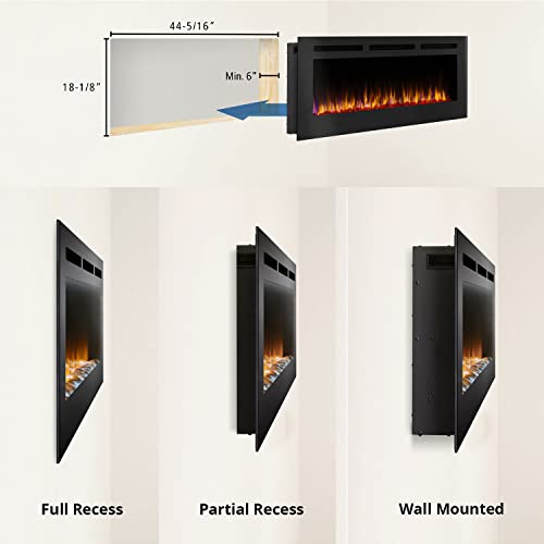 SimpliFire 48-Inch Allusion Linear Electric Fireplace (SF-ALL48-BK)