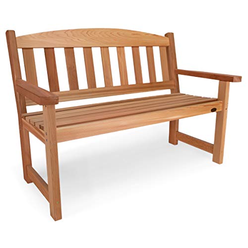 All Things Cedar GB48 Garden Bench Wood | Outdoor Bench, Real Wood Bench Chair | Handcrafted Comfort, Durable Patio Bench for Garden Retreats (51x23x34) - WoodArtSupply