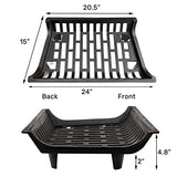 AGTEK 24 inch Fireplace Log Grate Heavy Duty Solid Steel Fire Grates Wood Stove Chimney Burning Rack Holder AGTEK