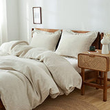 Simple&Opulence 100% Linen Duvet Cover Set, Natural French Flax Duvet Cover Twin Size, Breathable Soft Comfy Linen Bedding Comforter Cover with 1 Pillowcase (68"x86") Simple&Opulence
