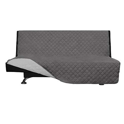Easy-Going Futon Sofa Slipcover Reversible Sofa Cover Armless Cover Furniture Protector Couch Cover Water Resistant Pets, Kids, Children, Dog, Cat Gray/Light Gray