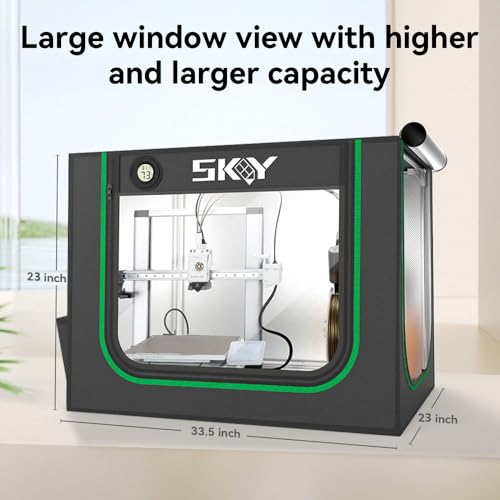 Update 3D Printer Enclosure with LED Light, Smoke Exhaust Kit, Thermo-Hygrometer,Fireproof Dustproof Tent Constant Temperature Protective Cover for Bambu Lab A1,A1 Mini,840 * 580 * 580mm Cregrant3D