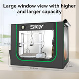 Update 3D Printer Enclosure with LED Light, Smoke Exhaust Kit, Thermo-Hygrometer,Fireproof Dustproof Tent Constant Temperature Protective Cover for Bambu Lab A1,A1 Mini,840 * 580 * 580mm Cregrant3D