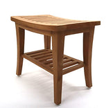 Redmon Premium Grade Teak Spa or Vanity Seat Bench, Large, Natural Redmon