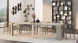 Mobili Fiver, Easy, Extendable Console Table with Extension Leaves Holder, 17.7(120.1) x35.4 in, Concrete Effect, Grey, Made in Italy Mobili Fiver