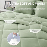 Love's cabin Twin Comforter Set Sage, 5 Pieces Twin Bed in a Bag, All Season Bedding Sets with 1 Comforter, 1 Flat Sheet, 1 Fitted Sheet, 1 Pillowcase and 1 Pillow Sham Love's cabin