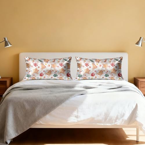 Pillow Protectors Silk Bedding Satin Pillowcases Single Pillow Case with New Year Sweets On A White Background Perfect for Room Decor Aesthetic Cute Bedroom Decor Cute Dorm 24 × 40 inch Generic