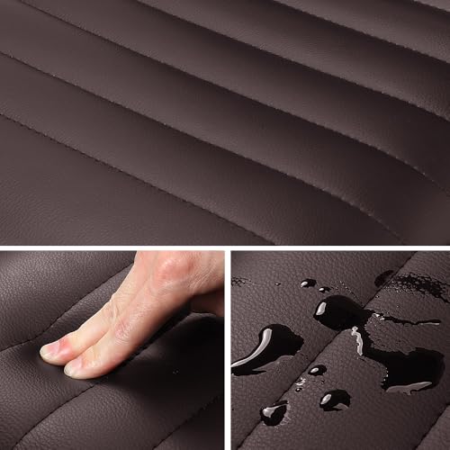 Yaheetech Modern PU Leather Ribbed Armless Working Office Chair Adjustable Low-Back Comfy Desk Task Chair w/Rolling Wheels, Brown Yaheetech