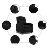 vidaXL Black Faux Leather Electric Recliner Chair - Motorized Reclining Armchair with Cup Holders for Living Room/Office vidaXL